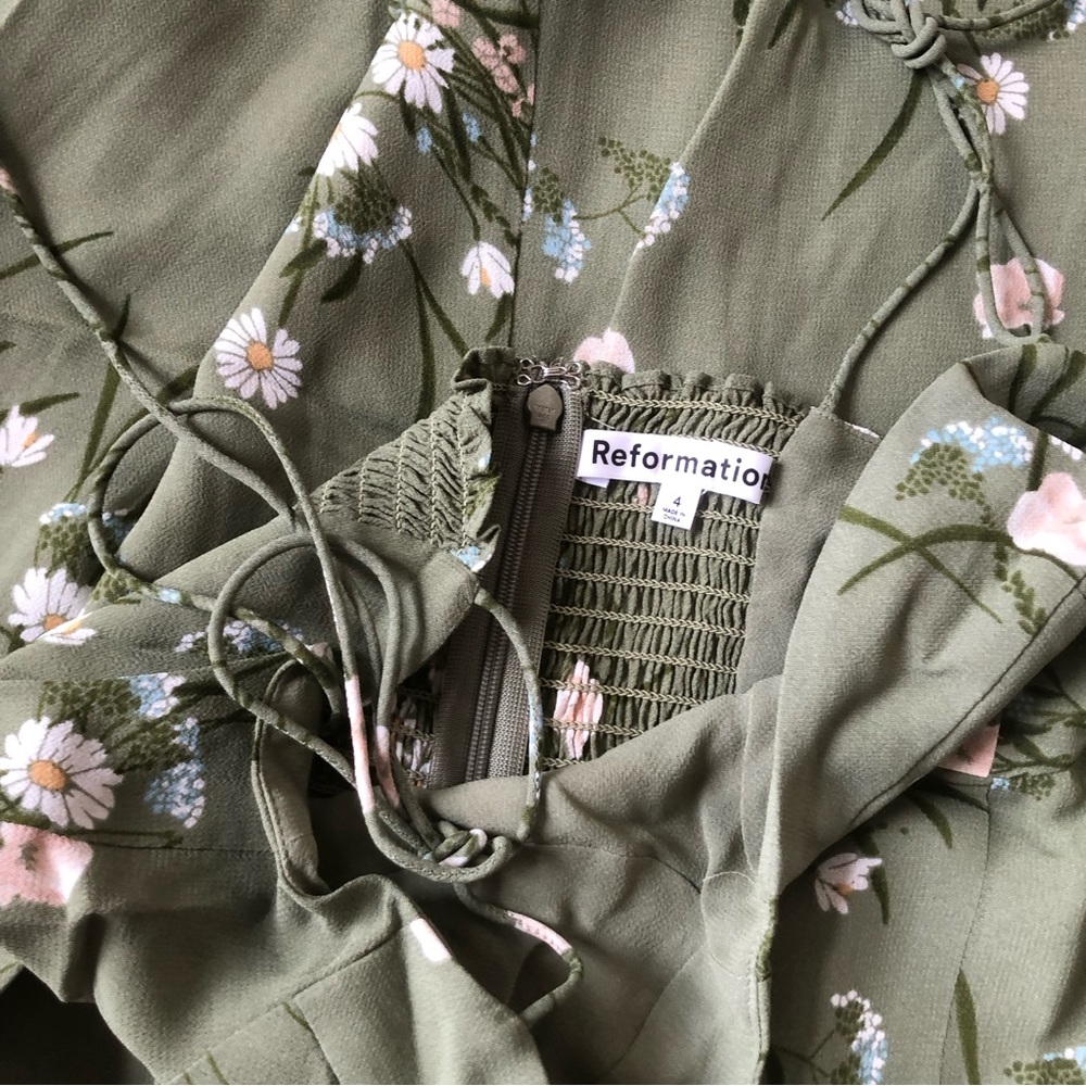 Reformation Olive Floral Bustier Midi Dress - Picture 5 of 8